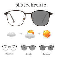 Photochromic สแควร์ข้าวเล็บแว่นตาเล็กน้อยป้องกันรังสีป้องกันลูเรย์คลาสสิกแว่นตาแว่นกันแดดสำหรับผู้ชายผู้หญิง