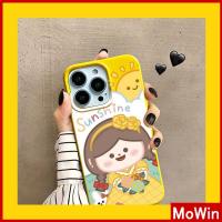 Mowin - เข้ากันได้สำหรับ เคสไอโฟน เคสไอโฟน11 เคส iphone 11 สำหรับ iPhone 14 Pro Max เคส iPhone สีเหลืองเคลือบเงา TPU เคสอ่อนกันกระแทกป้องกันกล้องการ์ตูนสไตล์สาวน่ารักเข้ากันได้กับ iPhone 13 Pro max 12 Pro Max 11 xr xs max 7Plus