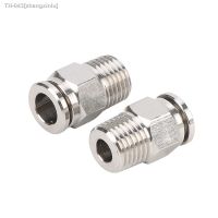 ♞✢ Pneumatic 304 Stainless Steel Push In Quick Connector Release Air Fitting Plumbing M5 M6 1/8 1/4 3/8 1/2 BSPT Male