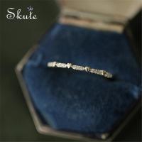 ❤Skute หวานหัวใจคริสตัลแหวนง่ายน่ารักเต็ม zircons แหวนหางบางของขวัญเครื่องประดับ