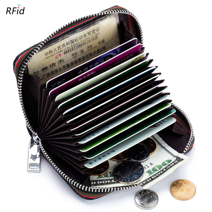 กระเป๋าจัดระเบียบ-dompet-koin-กระเป๋าเก็บบัตรกระเป๋าใส่บัตร-rfid-แบบหลายที่ใส่การ์ดทำจากหนัง