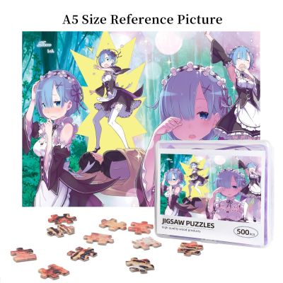 Re Life In A Different World From Zero Rem, Subaru Natsuki Wooden Jigsaw Puzzle 500 Pieces Educational Toy Painting Art Decor Decompression toys 500pcs