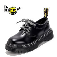 รองเท้าบูตลำลองขาสั้นผู้ชายสีดำและสีขาวสำหรับผู้หญิง Dr Martens รองเท้า Martin หนา1461 DS เส้นคู่