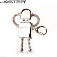 JASTER real capacity Stainless cool Metal robot USB Flash Drive 16GB 32GB 64GB Mini Doraemon U Disk Pen drive Chain Newest