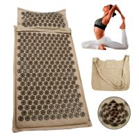 Lotus Acupressure Mat Pillow Set Back Neck Body Massage Coconut Coir Buckwheat Pain Relief Shiatsu Cushion Spike Yoga Pad Sport Yoga Mats