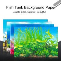 hot【cw】 Double-sided Aquarium Landscape Sticker Poster Sea Background Decoration Accessories
