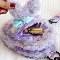 Plush Sla Lou Rabbit Women Sling Bag Cartoon Cute Childrens GIRL Soft Stuffed Kids Shoulder Satchel bags handbag beg bahu gadis budak perempuan beg tangan wanita Parent-Child Birthday Gift messenger beg 星戴露女童单肩斜挎包手提包