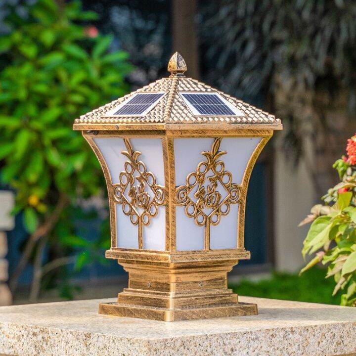 Outdoor Solar Energy Column Head Lamp, Wall Lamp, Villa Gate Column ...