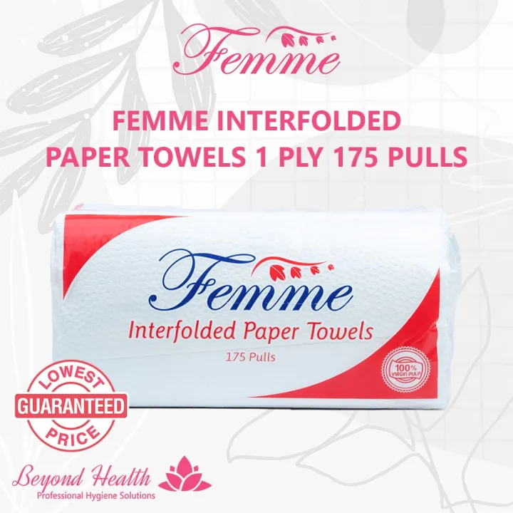 1X Femme Interfolded Paper Towel 175 sheets Single Ply High Quality ...