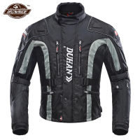 DUHAN Black Motorcycle Jacket Man Protective Gear Motocross Jacket + Pants Moto Set Riding Racing Suit Motorbike Biker Jacket