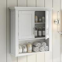 Riverridge Home Somerset Collection 2-Door Bathroom Storage Wall Cabinet With 1 Open Shelf And 2 Interior Shelves, White