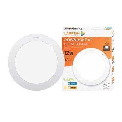 buy-now-โคมดาวน์ไลท์หน้ากลม-6-นิ้ว-led-12-วัตต์-daylight-lamptan-รุ่น-slim-alu-rd-12w-dl-สีขาว-แท้100