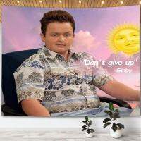 ชะนีบอกว่าอย่ายอมแพ้แขวนผนังพรมติดกำแพงลายฮิปปี้ Gibby จาก Icarly Tapestrys ฉากหลังปาร์ตี้ Hiasan Kamar สวยงาม