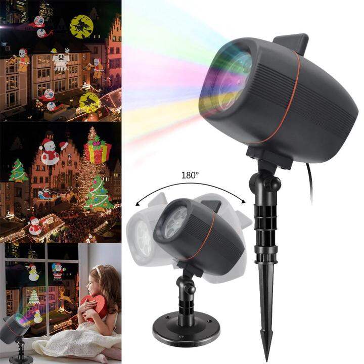 4 Patterns Projector Plug in Card Lawn Lamp LED Lights, Waterproof ...