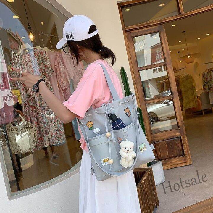 hot-sale-c16-korean-canvas-bag-single-shoulder-crossbody-large-capacity-students-ins-zipper-handbag