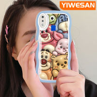 YIWESAN เคสสำหรับ VIVO Y91 Y91i Y95ลายการ์ตูน3D หมีสตรอเบอรี่ลายหมีกันกระแทกหลากสีเคสโทรศัพท์แบบใสกรอบซิลิโคนป้องกันเลนส์กล้องเคสนิ่มโปร่งใส