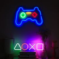 Led Neon Light Creative Alien Spaceship Game Controller Gamepad Night Lamp Usb Neon Sign for Room Home Party Wedding Art Decor