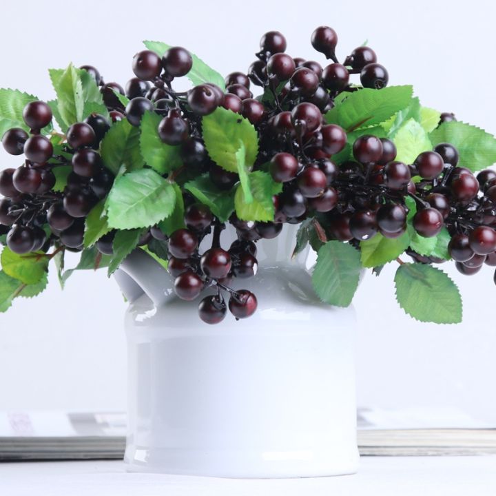 cw-artificial-blueberrybouquet-desktopeco-friendlydecoration-simulationchristmas-partyflower-28cm