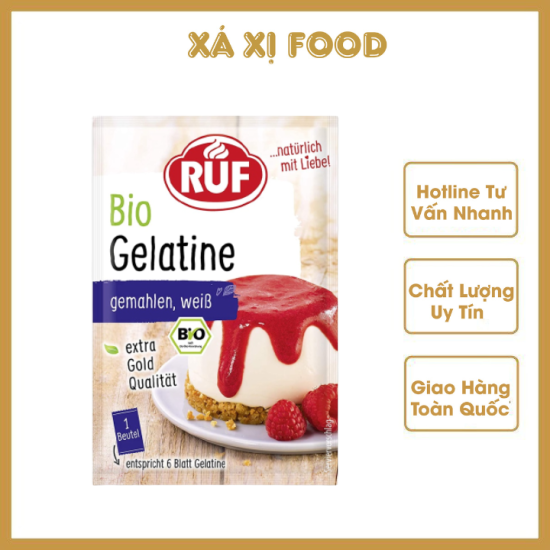 Bột gelatine hữu cơ ruf đức 9g hàng chính hãng - ảnh sản phẩm 1