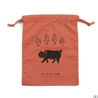 HIGHTIDE Retro-pop drawstring bag Size M - C (Bear) (HGB280-C) / ถุงผ้าหูรูด ไซส์ M ลายน้องหมี แบรนด์ HIGHTIDE จากประเทศญี่ปุ่น