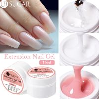 【hot】 SUGAR 15ml Extension Gel Jelly Pink Hard UV Nails French Manicure