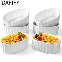 DAFIFY 4 Pcs Porcelain Ramekins ชามสำหรับเบเกอรี่ Souffle พุดดิ้งจานขนม12Cm