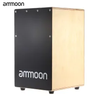 Ammoon ไม้ Cajon กลองตีด้วยมือกล่องสำหรับเด็กกลอง Persussion Instrument Stings ตีนยาง23*24*37ซม.