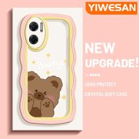 YIWESAN เคสสำหรับ Xiaomi MI Xiaomi MI Redmi 10 5G Note 11E 5G Redmi 11 Prime เคสแฟชั่นลายหมีขอบกันกระแทกแบบใสนิ่มเคสมือถือโปร่งใสลายกล้องถ่ายรูปที่สร้างสรรค์เคสป้องกันซิลิกาเจล