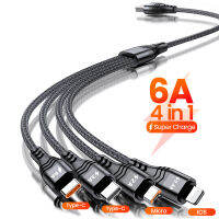 4in สาย USB 1ชิ้นสำหรับโทรศัพท์13 12 11 6A 66วัตต์สายข้อมูลไมโคร USB สายเคเบิลสำหรับ Xiaomi C Samsung สายชาร์จเร็ว OPPO Huawei