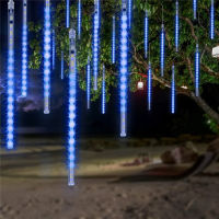 กันน้ำแขวน Garland Light ฝนดาวตกกลางแจ้ง Falling Rain Icicle String Light สำหรับ Garden Tree Christmas Decor