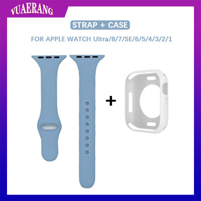 VUAERANG สายซิลิโคนบางเฉียบลายเคสสำหรับ Apple Watch 49มม. 45มม. 41มม. 44มม. 40มม. 42มม. 38มม. ยางนิ่มและเคสซิลิโคนสำหรับ I Watch Series Ultra/8/7 /Se/ อุปกรณ์ทดแทน2/1 6/5/4/3/