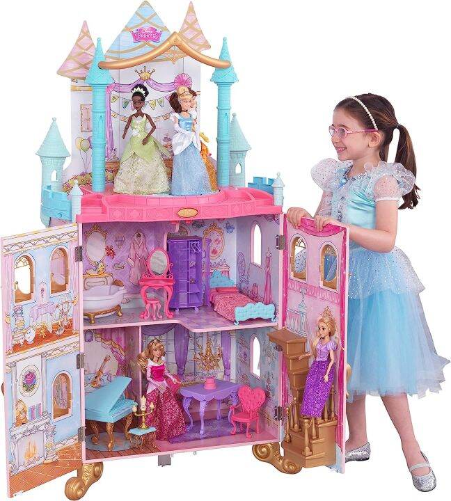 kidkraft-disney-princess-บ้านตุ๊กตาไม้เต้นรำและความฝัน-สูงกว่า-4-ฟุต-มีเสียง-ฟลอร์เต้นรำหมุนได้-และของเล่น-20-ชิ้น-ของขวัญสำหรับอายุ-3-ปีขึ้นไป