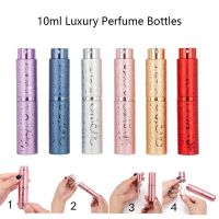 10ml Luxurious Aluminum Tube Refillable Perfume Bottle Portable Rotary Cosmetic Spray Atomizer Empty Spray Bottle For Travel Travel Size Bottles Conta