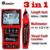 TOOLTOP เครื่องทดสอบสายเคเบิลเครือข่าย10KM Visual Fault Locator Multimeter 3 In 1 LAN ความยาววัด Anti-Noise Line Tracker POE Test