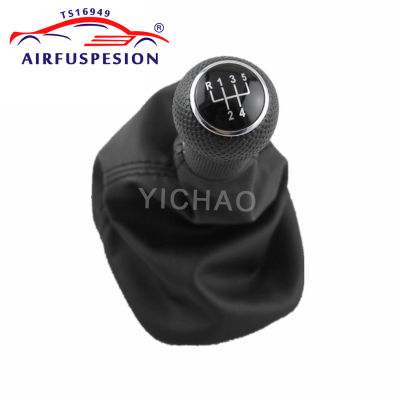 5 Speed Gear Shift Knob with Giator Leather Boot For Seat Leon Toledo BORA 1J0711113 1999-2006 12mm Hole Gear Lever Gaiter Boot