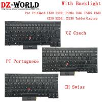 CH Swiss PT โปรตุเกส CZ ภาษาเช็คคำ Backlit คีย์บอร์ดสำหรับ Thinkpad T430 S T530 W530 X230 I แล็ปท็อป04X1361 04X1380