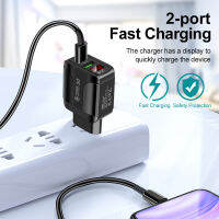 อะแดปเตอร์ชาร์จโทรศัพท์ชาร์จพอร์ตเร็วอเนกประสงค์แบบพกพา3.0 QC สอง USB