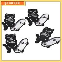 GOTORADE 8Pcs 2.52X2.48นิ้ว แพทช์ปักลายสเก็ตบอร์ดสำหรับแมวเล่น รูปร่างแมวรูปร่าง โพลีเอสเตอร์ สัตว์สัตว์เลี้ยงน่ารักเย็บบน/รีดบนแพทช์ เย็บบน/รีดบนแพทช์ ตลกน่ารักแมวดำเสื้อผ้าเหล็กบนแพทช์ปัก สำหรับผู้หญิง