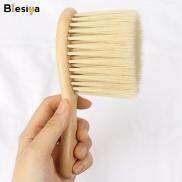Blesiya Gỗ Nylon Mềm Chổi Phủi Tóc Cho Thợ Cắt Tóc Tiệm Làm Đẹp Tay Cầm Dài