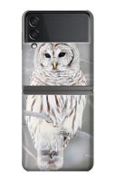 เคสมือถือฝาหลังมือถือ Samsung Galaxy Z Flip 4 ลายนกฮูกขาว Snowy Owl White Owl Case For Samsung Galaxy Z Flip 4
