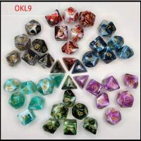 OKL9 7Pcs/set 7-Die ลูกเต๋า DND D4 D6 D8 D10 D12 D20 เกมตาราง ลูกเต๋าหลายด้าน หลายเหลี่ยมเพชรพลอย เกมปาร์ตี้ปาร์ตี้ ลูกเต๋าเกม TRPG DND