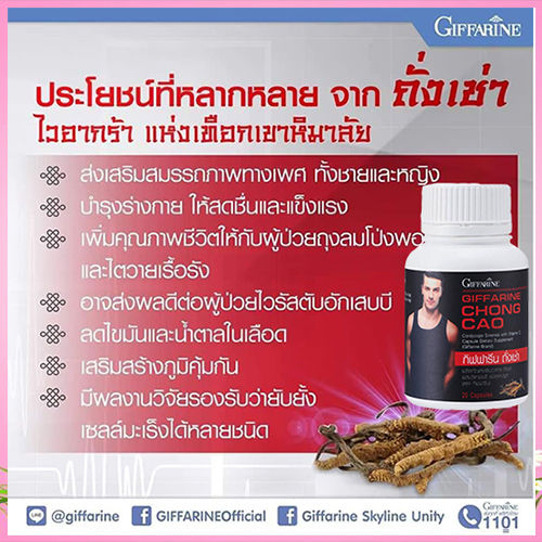 มี-อย-ถูกต้อง-กิฟารีนถั่ง-เช่าบำรุงร่างกายเสริม-สมรรถ-ภาพ-จำนวน1ชิ้น-รหัส41024-บรรจุ20แคปซูล-paoam