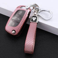 【cw】 Suitable for Dongfeng Peugeot Citroen c5 Key Protector Transparent Case ds Bag DS56C4L Carbon Fiber Grain String Clip ！