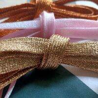 1 Glitter Flat Shoelaces Gold Thread Shoe Laces Sparkly Bootlaces Shimmering 120cm Colored