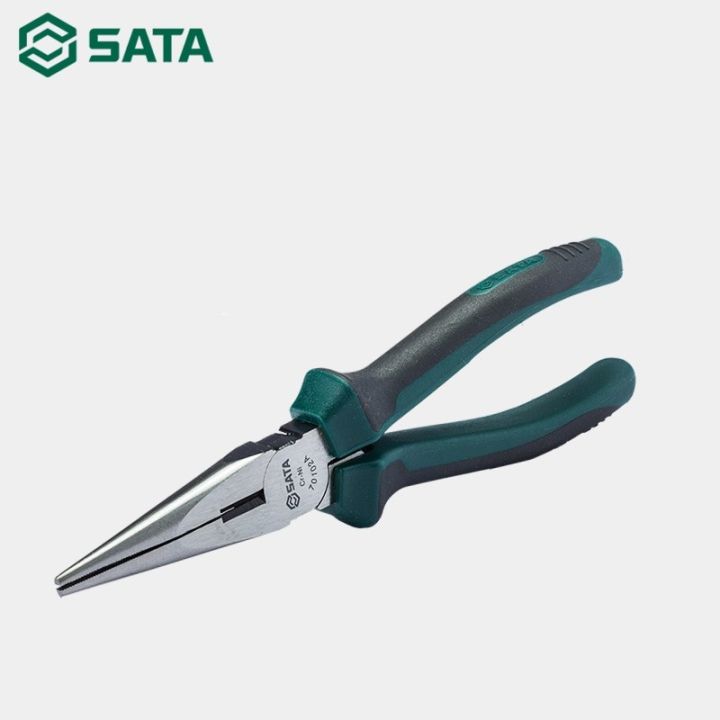 SATA คีมปากแหลม 8" (200mm.) LONG NOSE PLIER 8inch