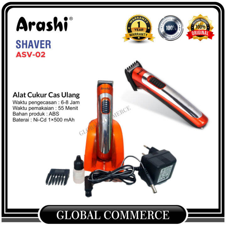 Arashi ASV02 Cukur Rambut Portable Hair Clipper Rechargeable Wireless ...
