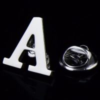 【DT】hot！ 26 Initial Letters A-Z Pin Brooch Silvery Fashion English Design Mens Collar Lapel Jewelry