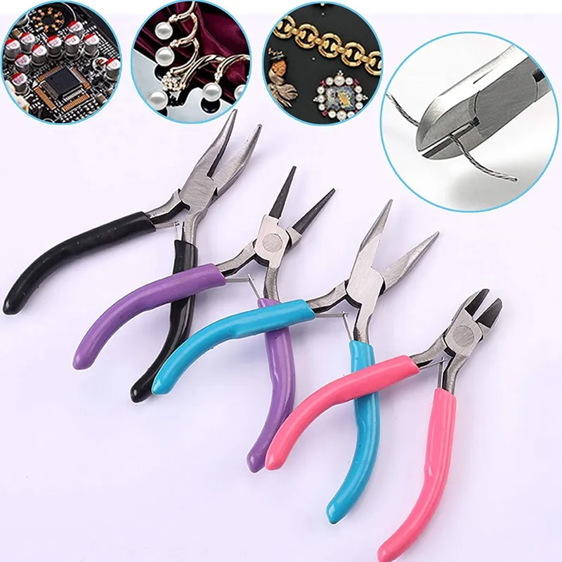 4 Pcs Jewelry Making Tools Kit Jewelry Pliers with Needle Nose Pliers for  Crafts Wire Wrapping Jewelry Making Supplies