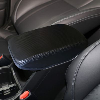huawe Car Leather Center Console Seat Box Pad Armrest Cover Protective Cover for Subaru Forester 2019-2021 Carbon