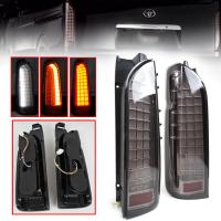 ไฟท้ายแต่ง LED รถตู้ รุ่น โตโยต้า ไฮเอซ คอมมูเตอร์ TOYOTA HIACE COMMUTER ปี 2005 - 2018 สีสโม๊ค 1 คู่ ซ้าย + ขวา